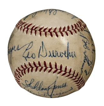 1948 New York Giants Team Signed Baseball (11 Signatures Incl Durocher)- JSA